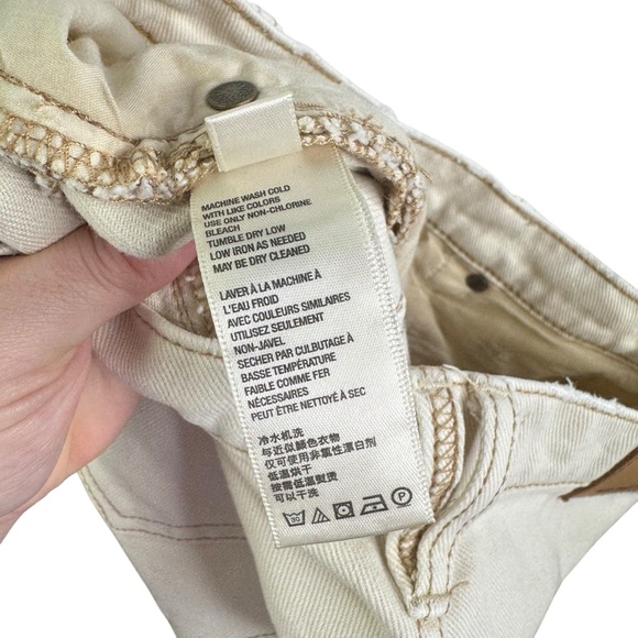 WE THE FREE CRVY Straight Shooter Jean Ivory 28 Free People Boho Distressed - Picture 12 of 16